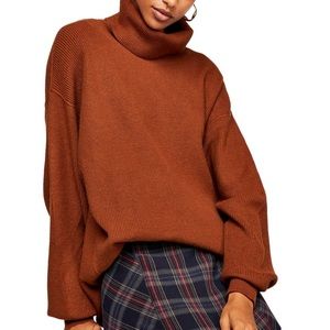 Free People Softly Structured Knit Tunic - Tobacco color Sz L